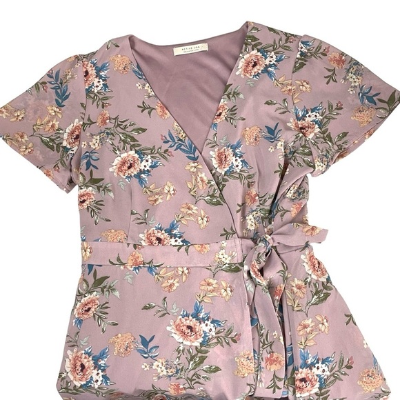 Active USA Floral Wrap Maxi Dress Purple Large - Picture 6 of 12